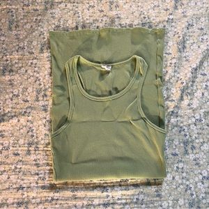 Cotton On Green Ribbed Bodycon Mini Dress Large